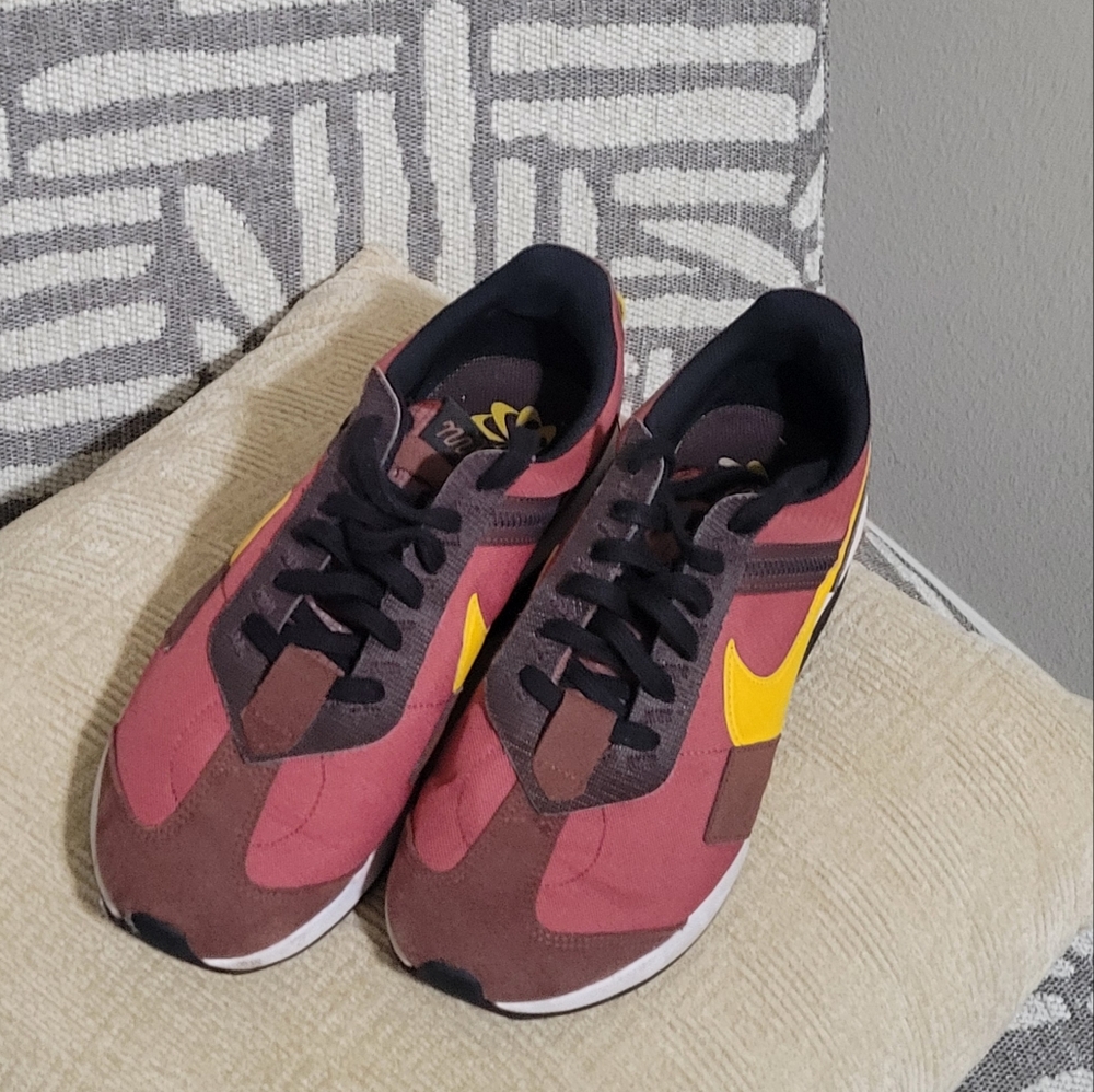 MEN-Nike Burgundy and Yellow Athletic Shoes